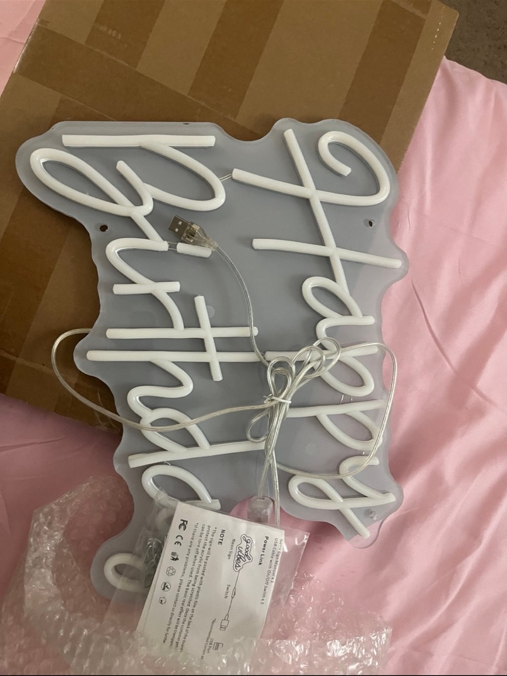 Amazon White Script Neon Party Light Sign - Picture 3 of 4